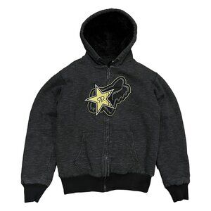 Y2K Fox Racing Sasquatch X Rockstar Energy Zip-up Heavyweight Hoodie Sz Medium